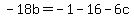 -18b+=+-1-16-6c