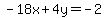 -18x%2B4y=-2