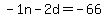 -1n+-+2d+=+-66