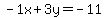 \"-1x%2B3y+=+-11\"
