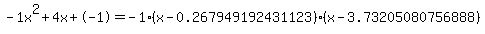 -1x%5E2%2B4x%2B-1+=+-1%28x-0.267949192431123%29%2A%28x-3.73205080756888%29
