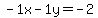 -1x-1y=-2