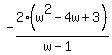 -2%28w%5E2-4w%2B3%29%2F%28w-1%29