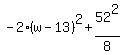 -2%28w-13%29%5E2+%2B+52%5E2%2F8
