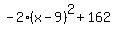 -2%28x-9%29%5E2%2B162