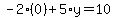 -2%2A%280%29%2B5%2Ay=10