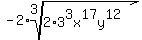 -2%2Aroot%283%2C2%2A3%5E3x%5E17y%5E12%29