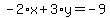 -2%2Ax%2B3%2Ay=-9