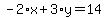 -2%2Ax%2B3%2Ay=14