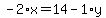 -2%2Ax+=+14+-+1%2Ay