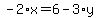-2%2Ax+=+6+-+3%2Ay