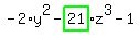 -2%2Ay%5E2-highlight_green%28+21+%29%2Az%5E3-1