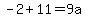 -2%2B11+=+9a+