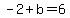-2%2Bb=6