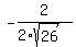 -2%2F%282%2Asqrt%2826%29%29