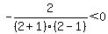 -2%2F%282%2B1%29%282-1%29%3C0