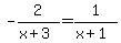 -2%2F%28x%2B3%29=1%2F%28x%2B1%29