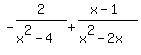 -2%2F%28x%5E2-4%29+%2B+%28x-1%29%2F%28x%5E2-2x%29