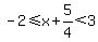 -2%3C=x%2B5%2F4%3C3