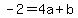 -2=4a+%2B+b