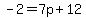 -2=7p%2B12