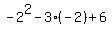 -2%5E2-3%28-2%29%2B6