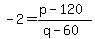 -2+=+%28p-120%29%2F%28q-60%29