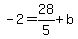 -2+=+28%2F5%2Bb
