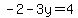 -2-3y=4