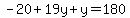 -20%2B19y%2By=180
