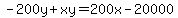 -200y%2Bxy=200x-20000