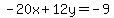 -20x%2B12y=-9