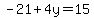 -21%2B4y=15