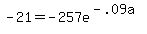 -21+=+-257e%5E%28-.09a%29