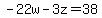 -22w-3z=38