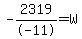 -2319%2F-11+=+W