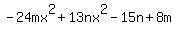 -24mx%5E2+%2B+13nx%5E2-15n%2B8m