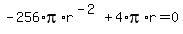 -256%2Api%2Ar%5E%28-2%29%2B4%2Api%2Ar=0