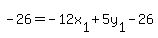 -26+=+-12x%5B1%5D+%2B+5y%5B1%5D+-+26
