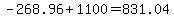 -268.96%2B1100=831.04