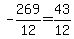 -269%2F12+=+43%2F12