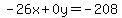 -26x%2B0y=-208