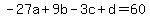 -27a%2B9b-3c%2Bd=60