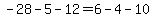 -28-5-12=6-4-10