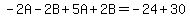-2A-2B%2B5A%2B2B=-24%2B30
