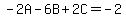 -2A-6B%2B2C=-2