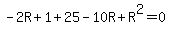 -2R%2B1%2B25-10R%2BR%5E2=0
