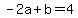 -2a%2Bb=4
