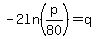 -2ln%28p%2F80%29=q