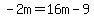 -2m+=+16m+-+9